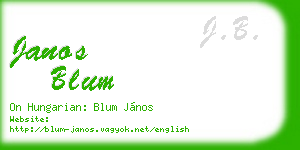 janos blum business card